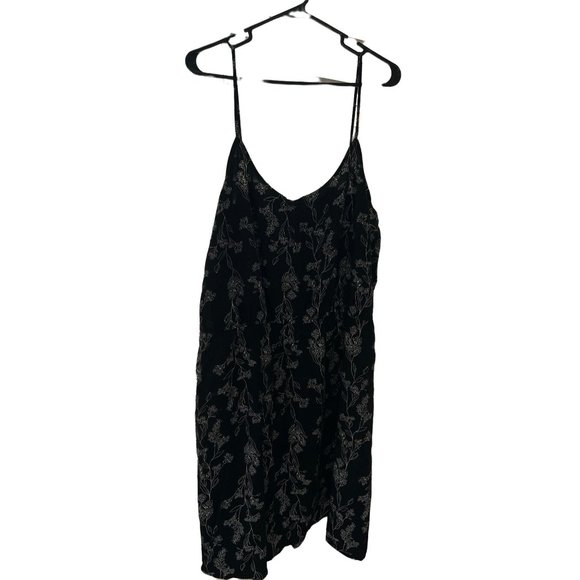 Old Navy Dresses & Skirts - Old Navy 2XL Black and White Floral Cinch Waist Tank Top Slip Dress